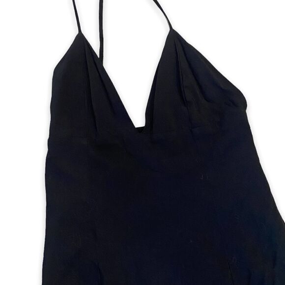 Toni Black cocktail classic slip dress Sleeveless Low Back formal Maxi Gown - Picture 6 of 10